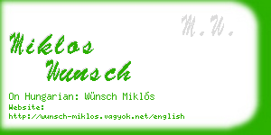 miklos wunsch business card